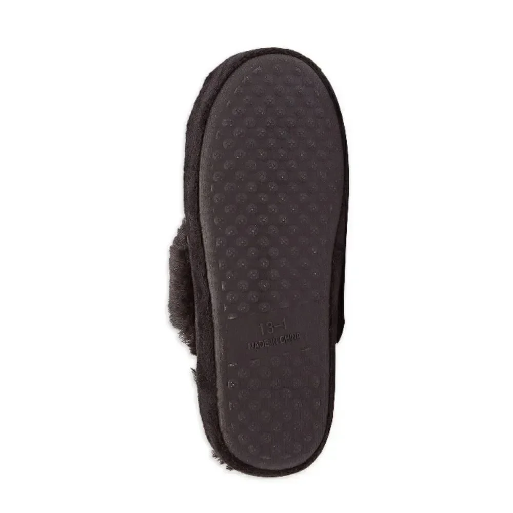 Justice Girls Graphic Slip On Sparkling Scuff Slippers Shoes Size 2/3